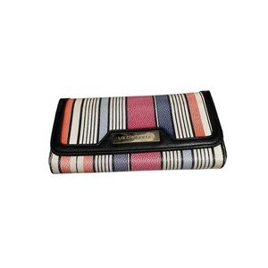 Liz Claiborne Black and Pink Geometric Wallet